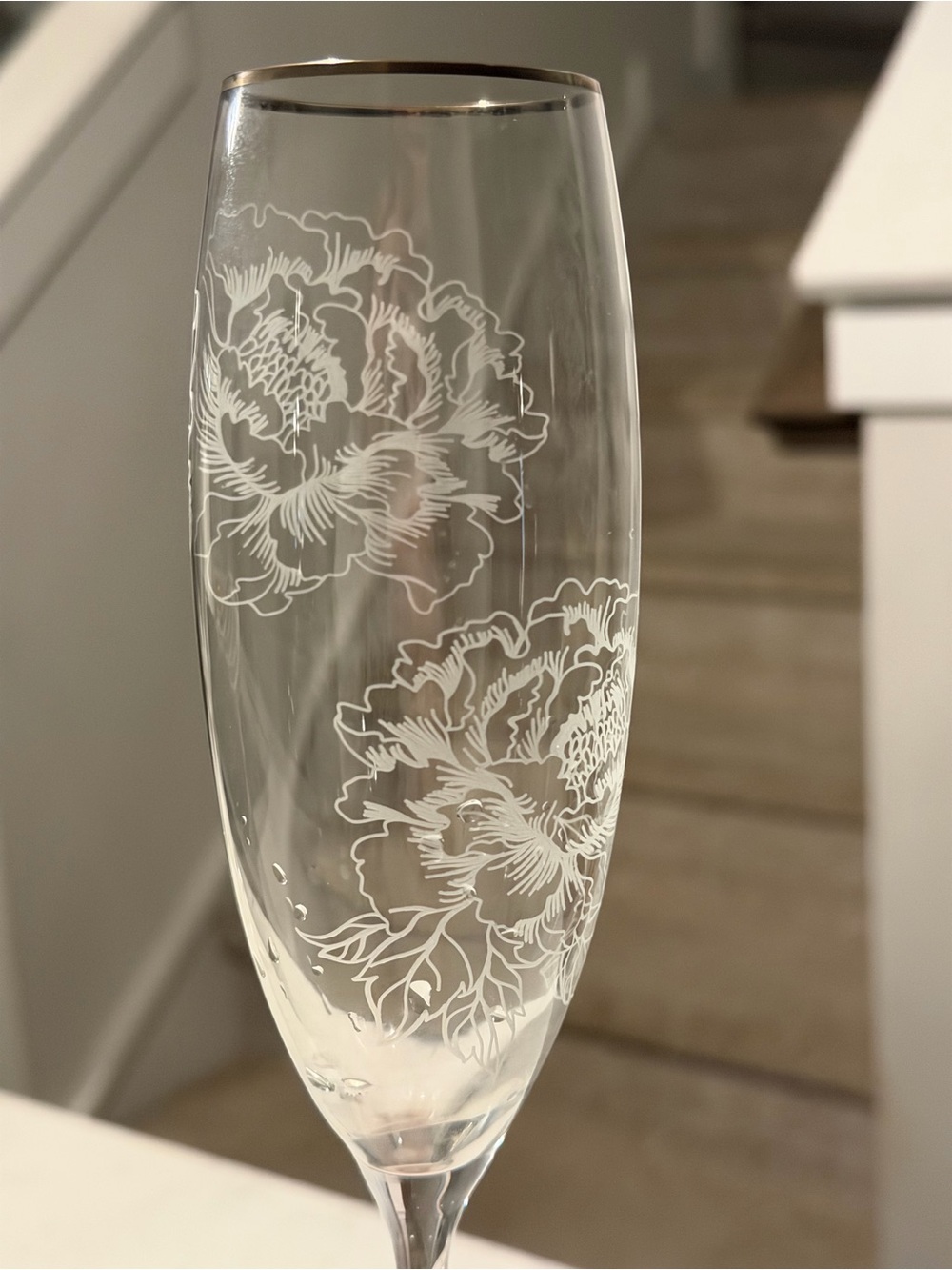 Lenox Silver Peony Toasting Flutes - Picture 4 of 8